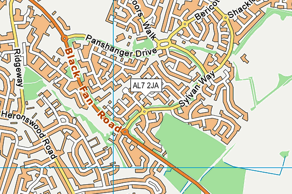 AL7 2JA map - OS VectorMap District (Ordnance Survey)