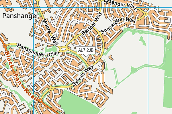 AL7 2JB map - OS VectorMap District (Ordnance Survey)