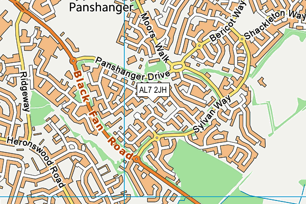 AL7 2JH map - OS VectorMap District (Ordnance Survey)