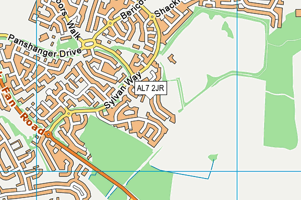 AL7 2JR map - OS VectorMap District (Ordnance Survey)