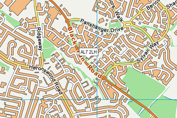 AL7 2LH map - OS VectorMap District (Ordnance Survey)