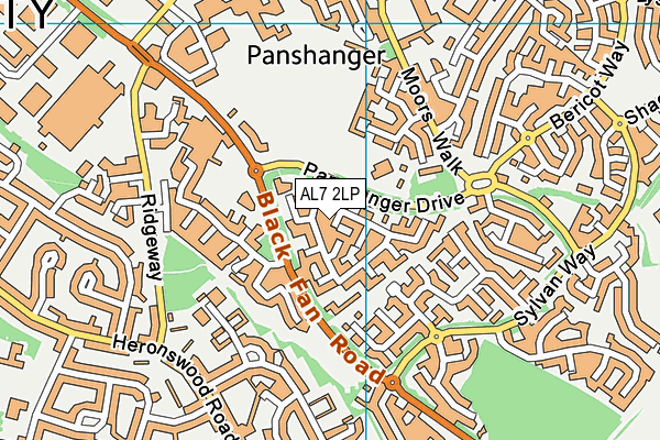 AL7 2LP map - OS VectorMap District (Ordnance Survey)