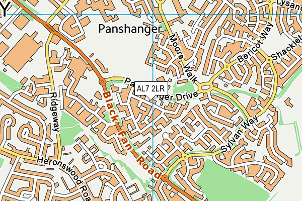 AL7 2LR map - OS VectorMap District (Ordnance Survey)