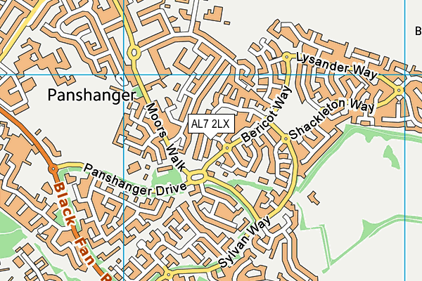 AL7 2LX map - OS VectorMap District (Ordnance Survey)