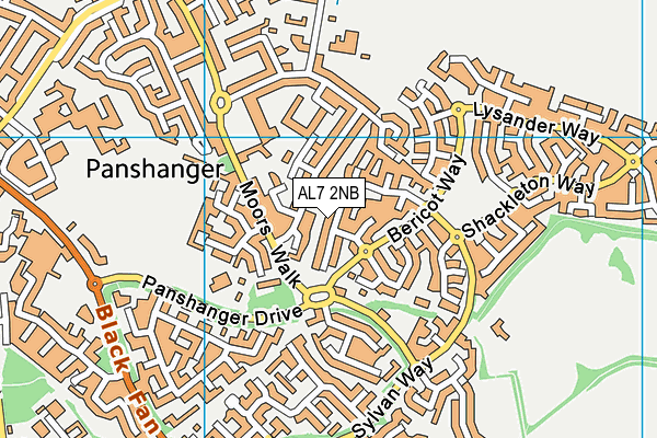 AL7 2NB map - OS VectorMap District (Ordnance Survey)