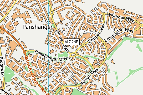 AL7 2NE map - OS VectorMap District (Ordnance Survey)