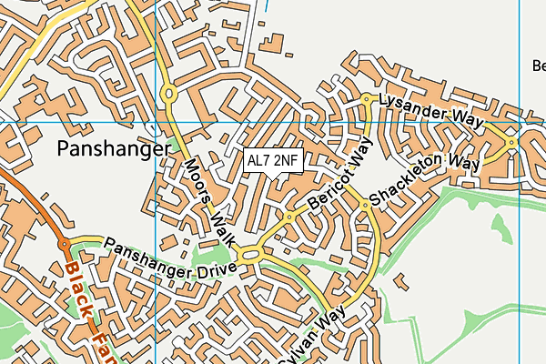 AL7 2NF map - OS VectorMap District (Ordnance Survey)