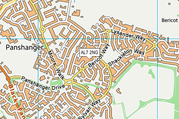 AL7 2NG map - OS VectorMap District (Ordnance Survey)