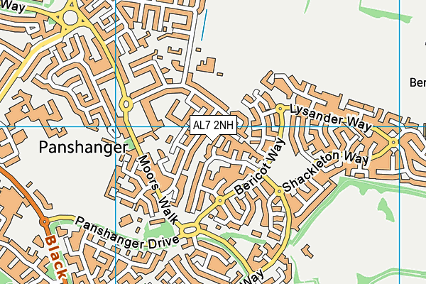 AL7 2NH map - OS VectorMap District (Ordnance Survey)