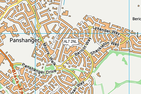 AL7 2NL map - OS VectorMap District (Ordnance Survey)