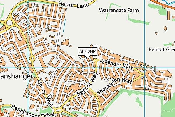 AL7 2NP map - OS VectorMap District (Ordnance Survey)