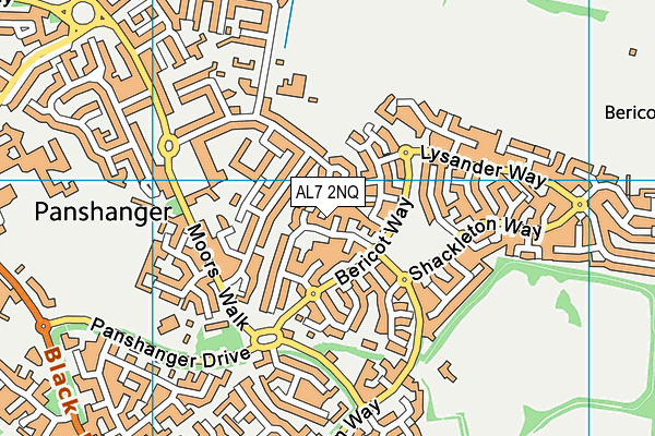 AL7 2NQ map - OS VectorMap District (Ordnance Survey)