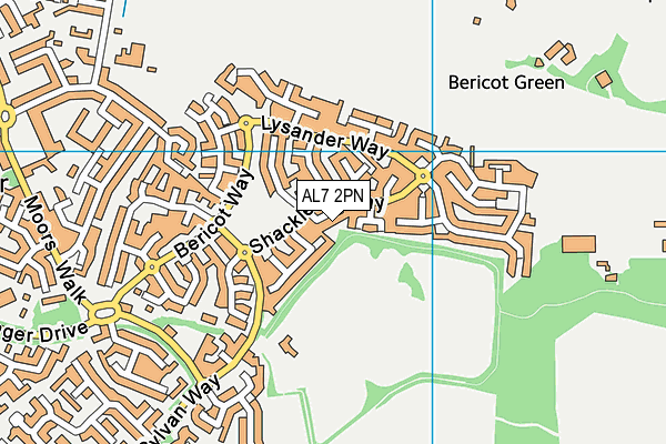 AL7 2PN map - OS VectorMap District (Ordnance Survey)