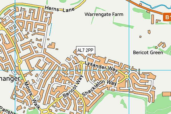 AL7 2PP map - OS VectorMap District (Ordnance Survey)