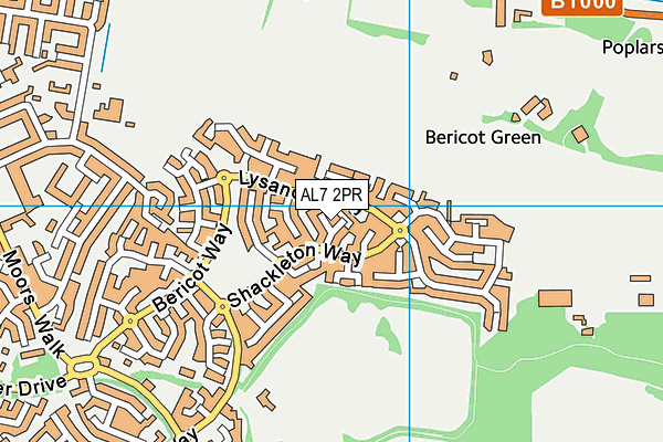 AL7 2PR map - OS VectorMap District (Ordnance Survey)