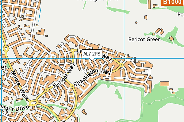 AL7 2PS map - OS VectorMap District (Ordnance Survey)