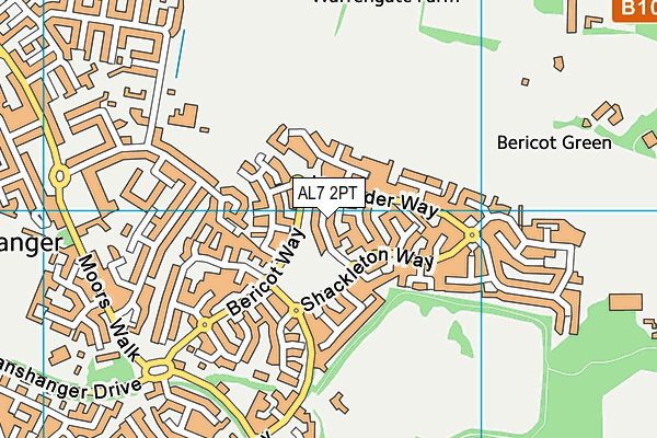 AL7 2PT map - OS VectorMap District (Ordnance Survey)