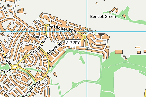 AL7 2PY map - OS VectorMap District (Ordnance Survey)