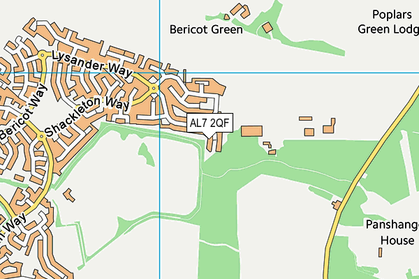 AL7 2QF map - OS VectorMap District (Ordnance Survey)