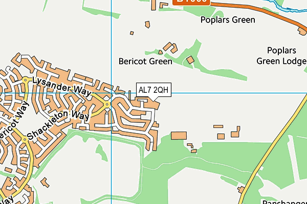 AL7 2QH map - OS VectorMap District (Ordnance Survey)