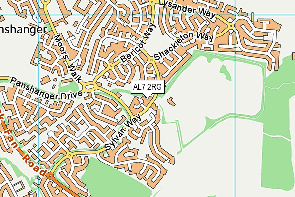 AL7 2RG map - OS VectorMap District (Ordnance Survey)