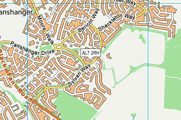 AL7 2RH map - OS VectorMap District (Ordnance Survey)