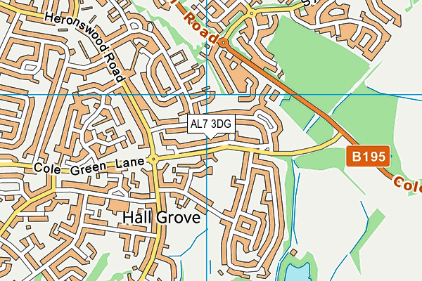AL7 3DG map - OS VectorMap District (Ordnance Survey)