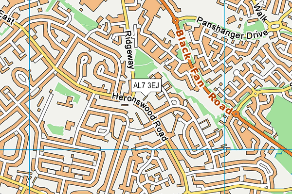 AL7 3EJ map - OS VectorMap District (Ordnance Survey)