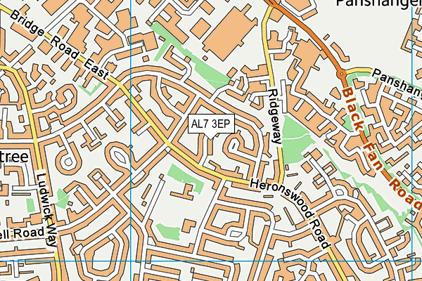 AL7 3EP map - OS VectorMap District (Ordnance Survey)