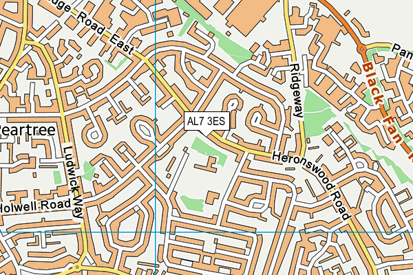 AL7 3ES map - OS VectorMap District (Ordnance Survey)