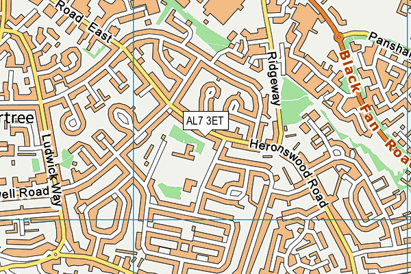 AL7 3ET map - OS VectorMap District (Ordnance Survey)