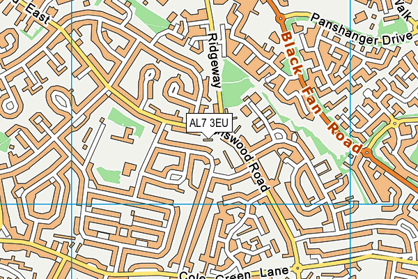 AL7 3EU map - OS VectorMap District (Ordnance Survey)