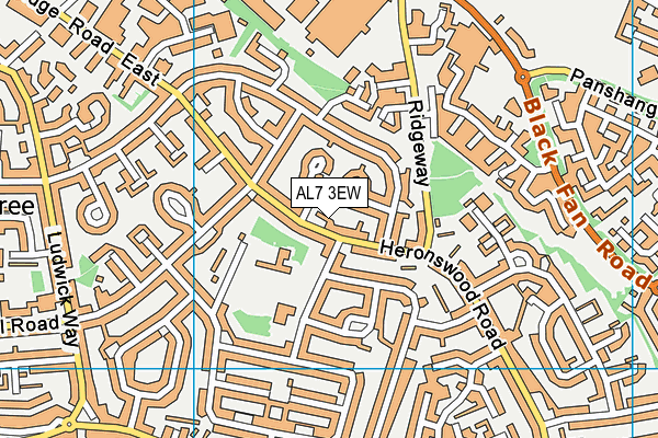 AL7 3EW map - OS VectorMap District (Ordnance Survey)