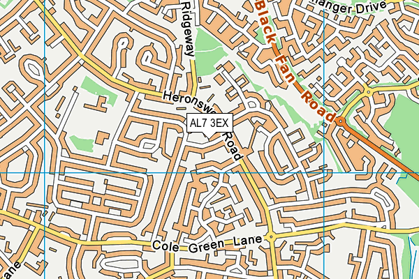 AL7 3EX map - OS VectorMap District (Ordnance Survey)