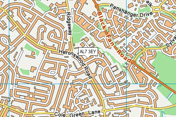 AL7 3EY map - OS VectorMap District (Ordnance Survey)