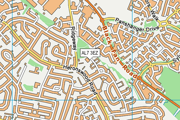 AL7 3EZ map - OS VectorMap District (Ordnance Survey)