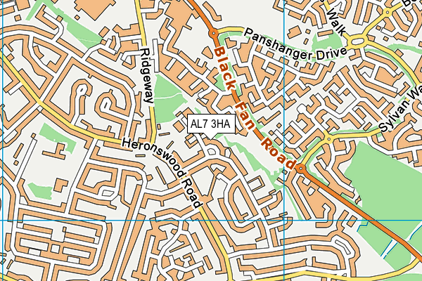 AL7 3HA map - OS VectorMap District (Ordnance Survey)