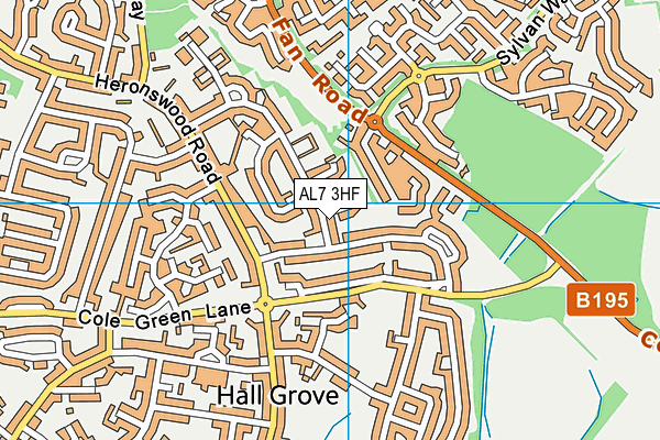 AL7 3HF map - OS VectorMap District (Ordnance Survey)