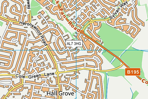 AL7 3HG map - OS VectorMap District (Ordnance Survey)