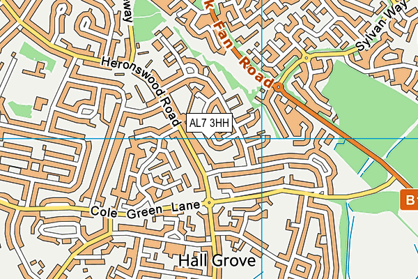 AL7 3HH map - OS VectorMap District (Ordnance Survey)