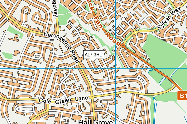 AL7 3HL map - OS VectorMap District (Ordnance Survey)