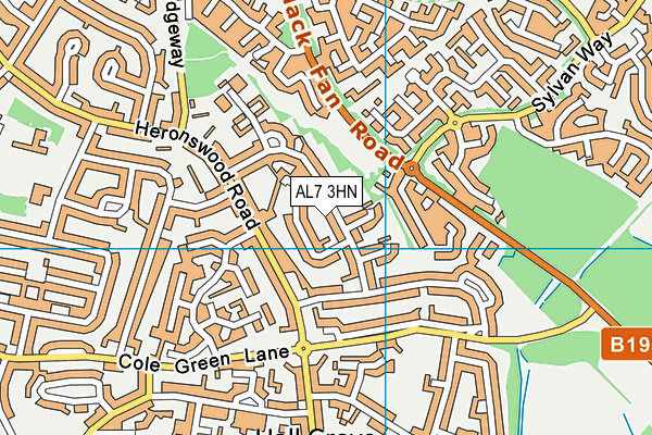 AL7 3HN map - OS VectorMap District (Ordnance Survey)