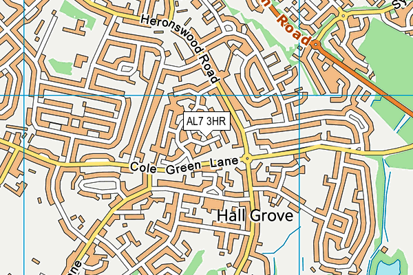 AL7 3HR map - OS VectorMap District (Ordnance Survey)