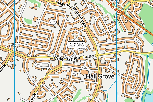 AL7 3HS map - OS VectorMap District (Ordnance Survey)