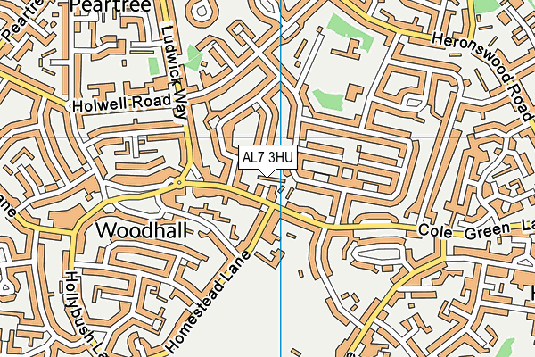 AL7 3HU map - OS VectorMap District (Ordnance Survey)
