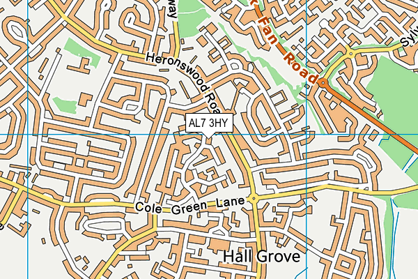 AL7 3HY map - OS VectorMap District (Ordnance Survey)