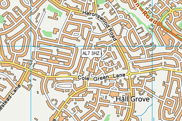 AL7 3HZ map - OS VectorMap District (Ordnance Survey)