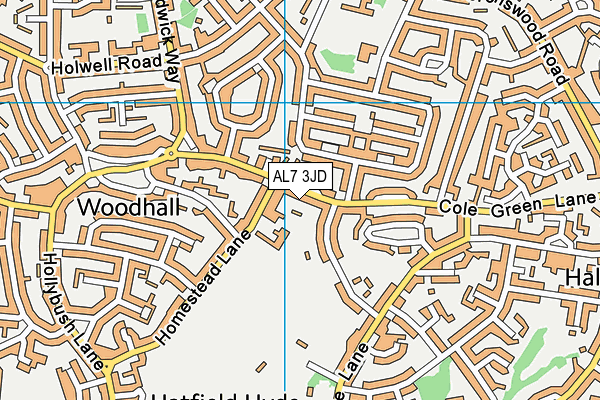 AL7 3JD map - OS VectorMap District (Ordnance Survey)