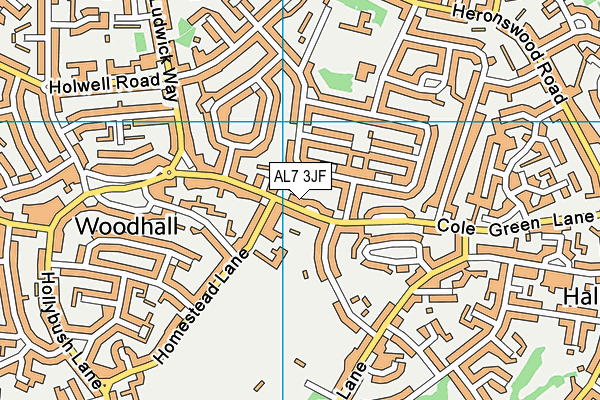 AL7 3JF map - OS VectorMap District (Ordnance Survey)