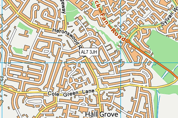 AL7 3JH map - OS VectorMap District (Ordnance Survey)